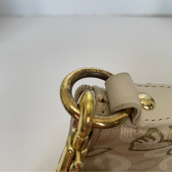 COACH 43758 Waverly Hearts Gold & Khaki PVC Crossbody Swingpack - Picture 14 of 16